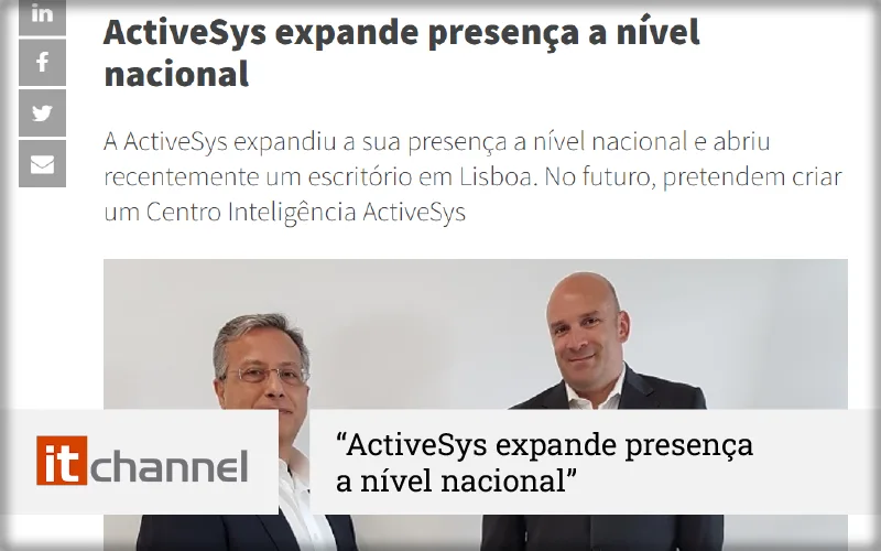 Expansão ActiveSys a nível nacional