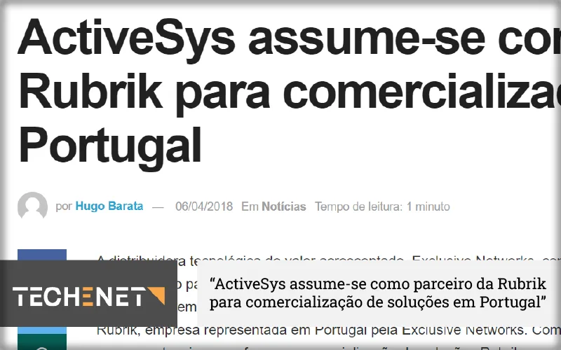 Parceria ActiveSys com Rubrik